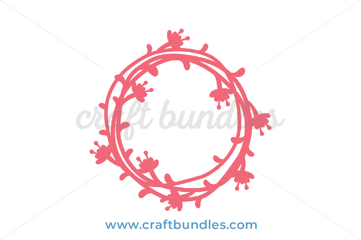 Delicate Floral Wreath SVG Cut File CraftBundles