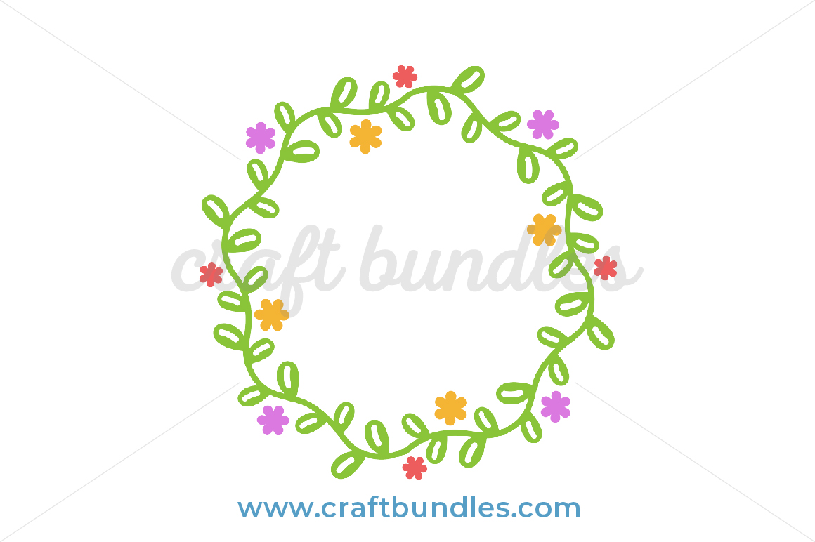 Floral Wreath Design Svg Cut File Craftbundles