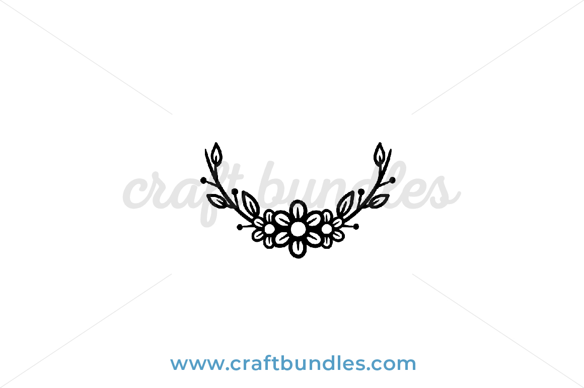 Floral Laurel SVG Cut File - CraftBundles