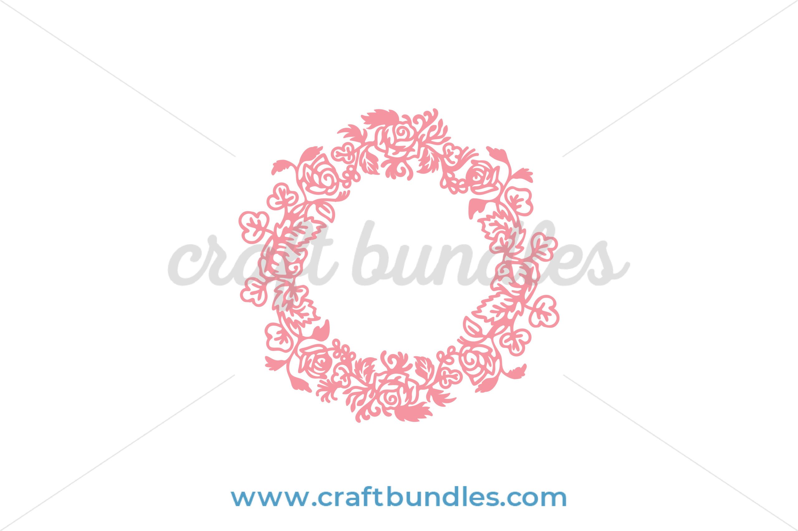 Floral Monogram Circle SVG cut file at