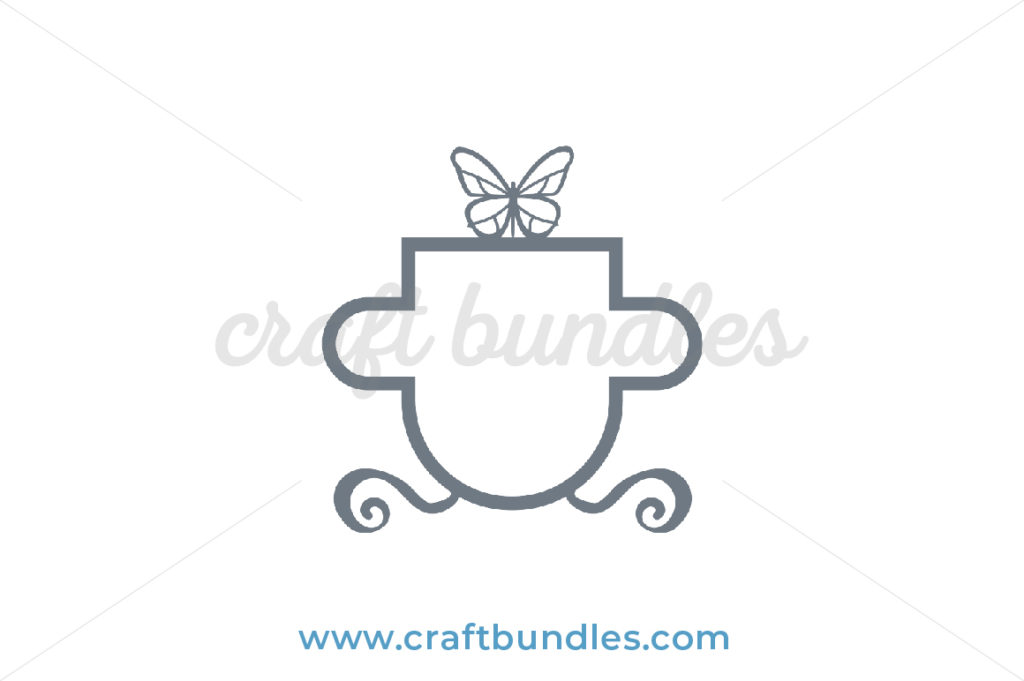Download Simple Butterfly Frame SVG Cut File - CraftBundles