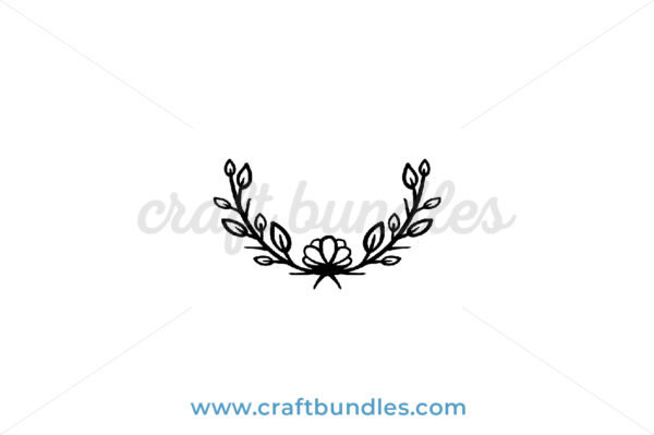Floral Laurel SVG Cut File - CraftBundles