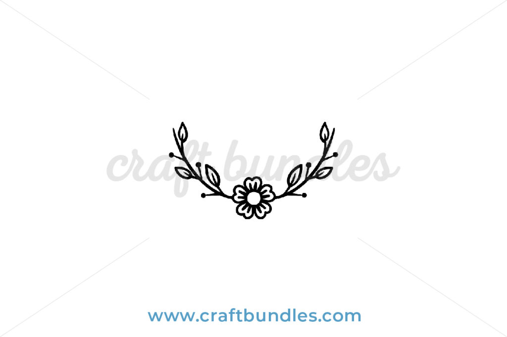 Floral Laurel SVG Cut File - CraftBundles