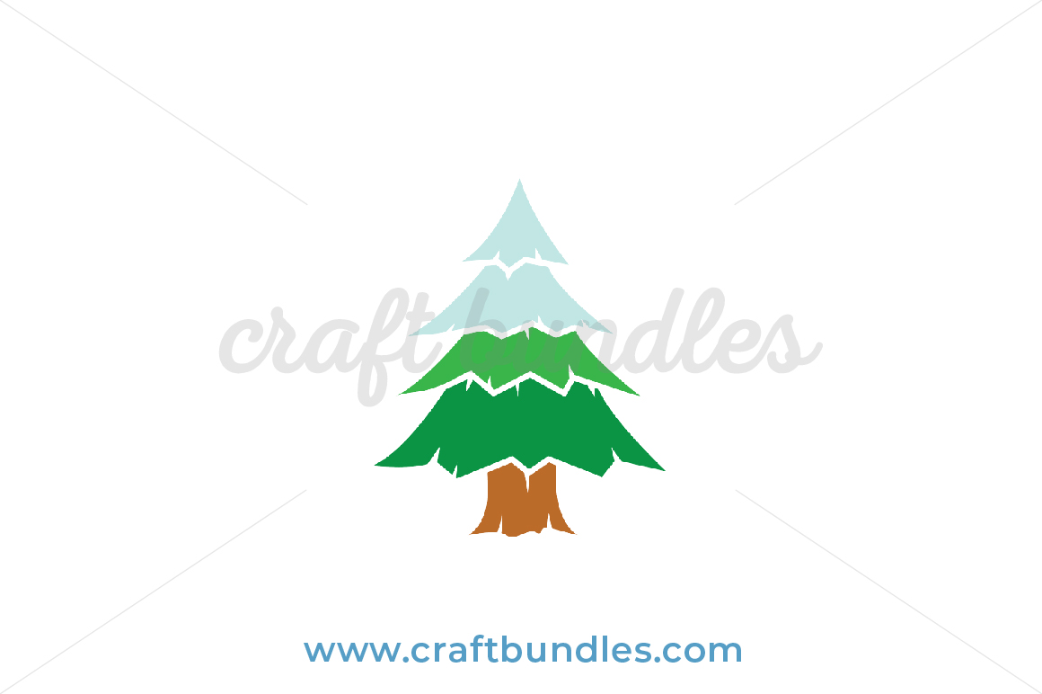 Download Snow Covered Pine Tree Svg Cut File Craftbundles