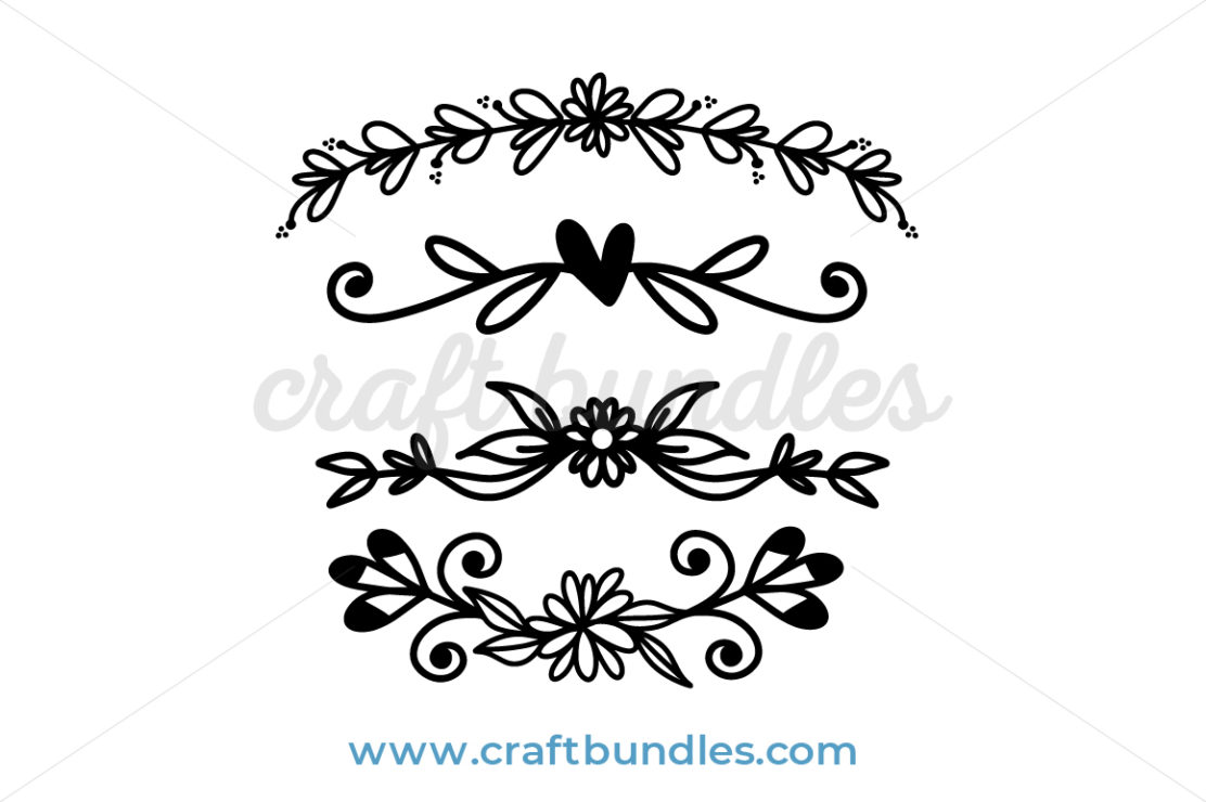 Floral Dividers SVG Cut File - CraftBundles