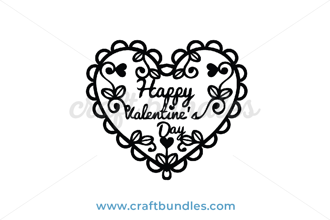 Download Happy Valentine S Day Heart Svg Cut File Craftbundles