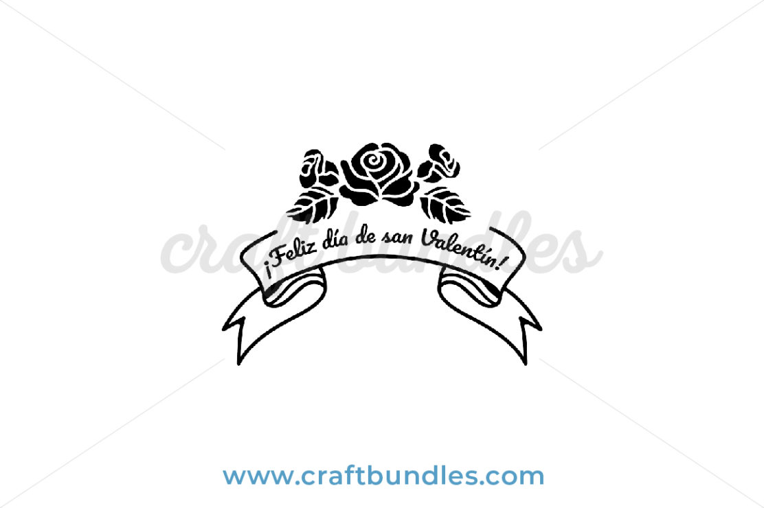 Happy Valentine's Day Banner SVG Cut File - CraftBundles