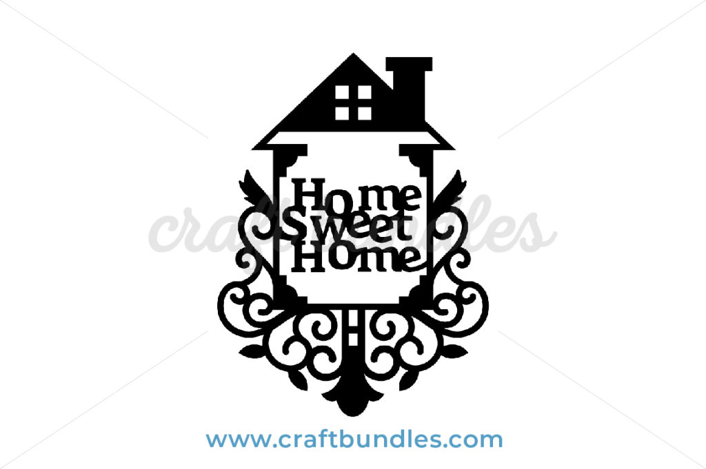 Home With Text Design SVG Cut File - CraftBundles