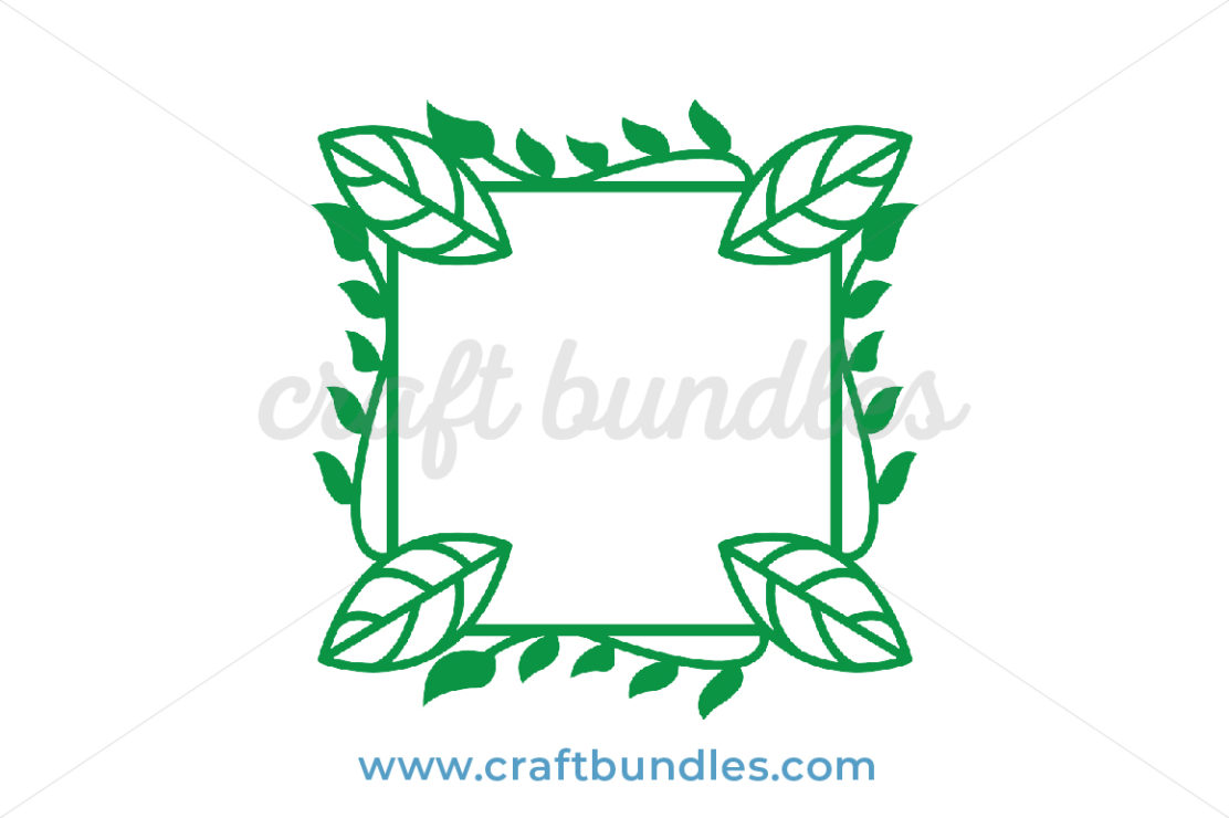 Green Foliage Frame SVG Cut File - CraftBundles