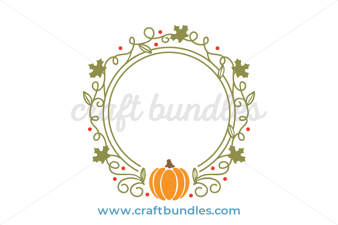 Round Autumn Monogram Frame SVG with Fall Leaves & Pumpkin for Cricut/ –  Board & Batten Design Co.