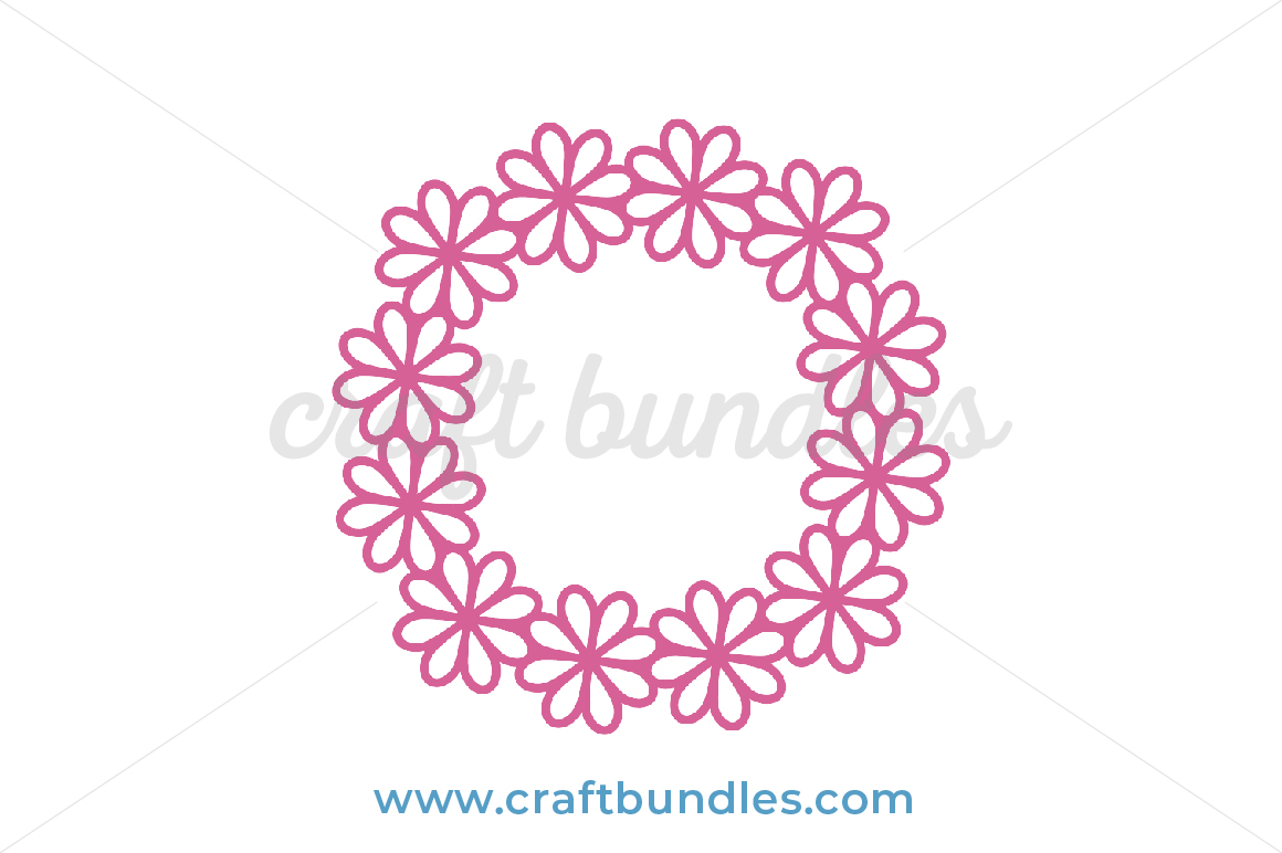 Download Flower Wreath Frame SVG Cut File - CraftBundles