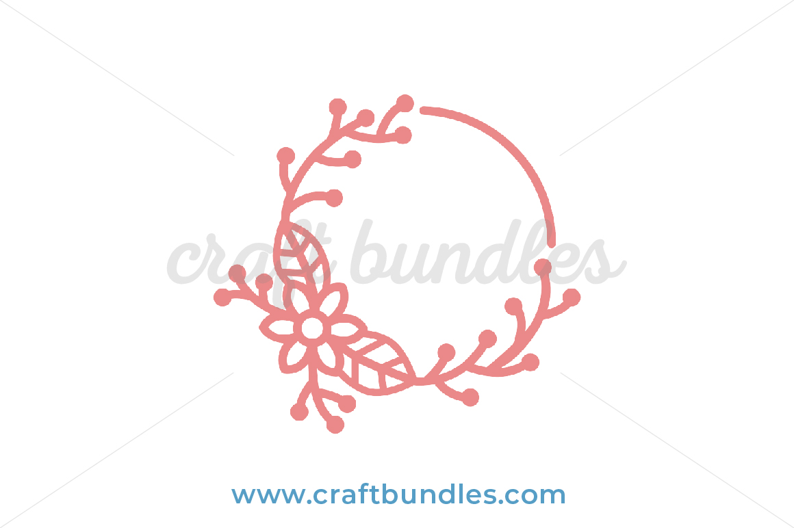Circle Floral Frame SVG Cut File | Monogram Svg