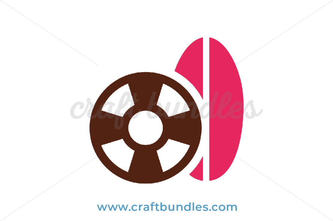 Download Surfboard And Life Buoy Ring SVG Cut File - CraftBundles