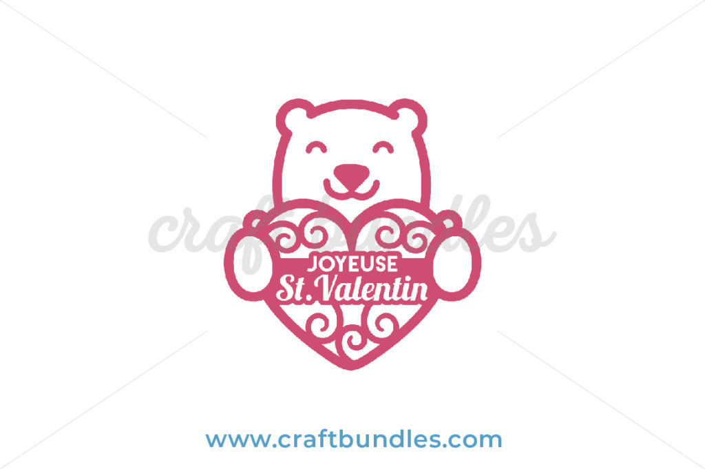 Download Valentine Bear SVG Cut File - CraftBundles