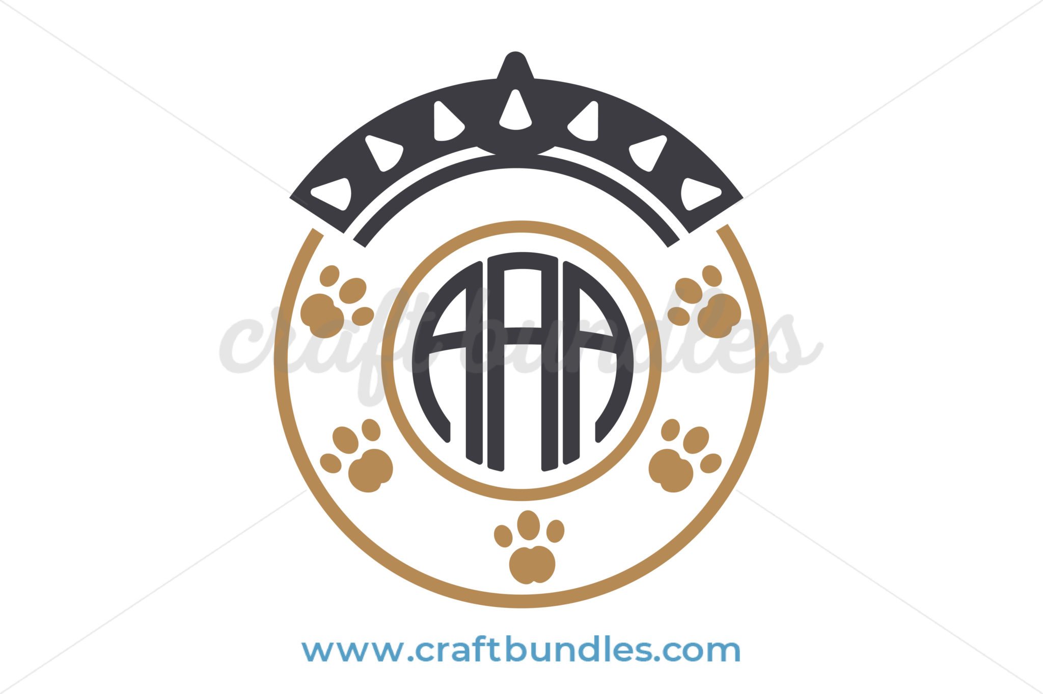Dog Monogram SVG Cut File - CraftBundles