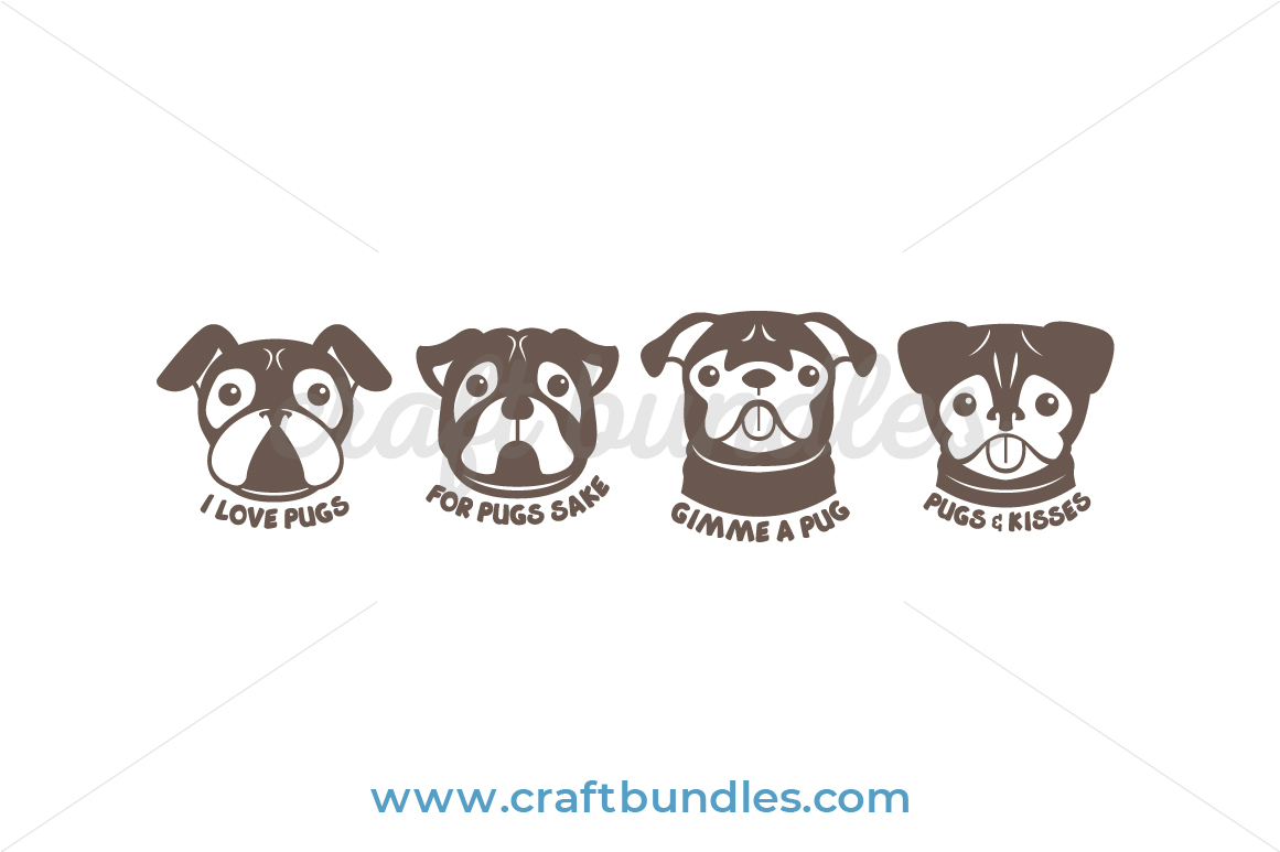 Download Pugs SVG Cut File - CraftBundles