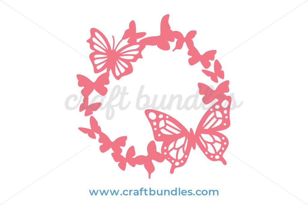 Butterfly Wreath SVG Cut File - CraftBundles