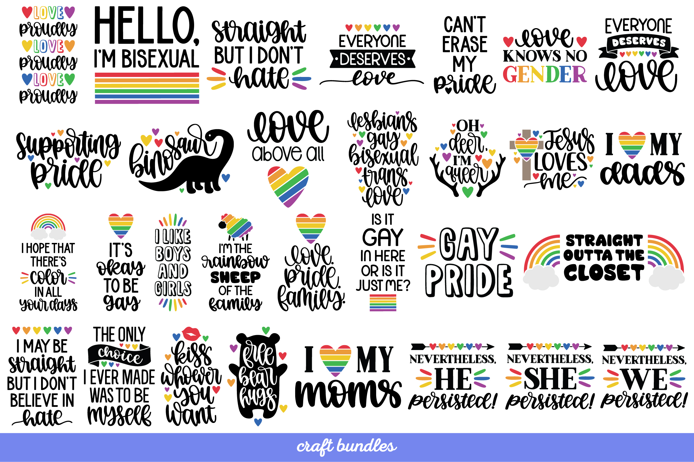 Mini Pride SVG Bundle - CraftBundles